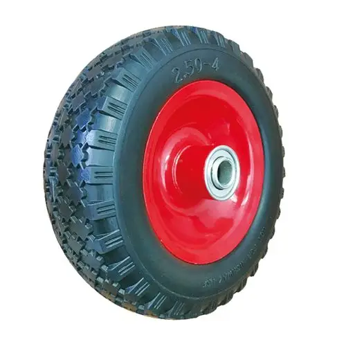 2.50-4 Puncture-proof PU foam tyre steel wheel solid tire flat free airless
