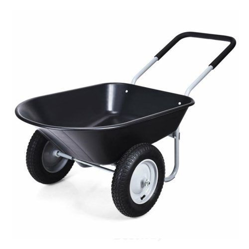 Dual Wheel, Poly Tray Yard Rover Wheelbarrow, Utility cart. 5.0 cuft