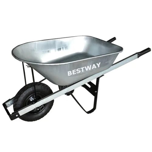 6Cu.ft Steel wheelbarrow, square handle,16" x 4.00-8 wheel. Galvanized tray