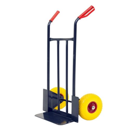Standard hand sack truck with two solid puncture-proof tyre wheel