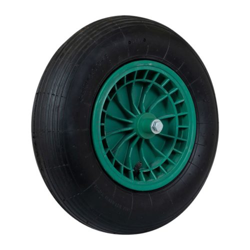 wheelbarrow wheel 4.80/4.00-8 2PR tyre pneumatic , poly wheel rim with roller bearing 75x20mm, axle 130x20mm
